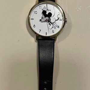 Mickey Mouse Nixon Black Leather Strap Watch